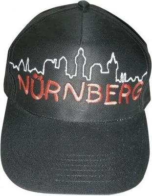 Produktbild von Baseballcap mit Einstickung - Nürnberg Silhouette rot - 68836 schwarz