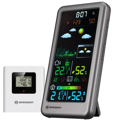 Produktbild von Bresser Neomeo V Wetterstation Funk mit Außensensor, silber