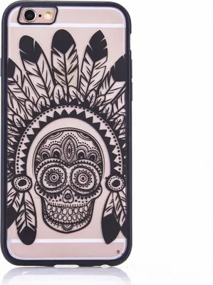 Produktbild von Handy Hülle Mandala für Huawei P9 Design Case Schutzhülle Motiv Federn Totenkopf Cover Tasche Bumper Schwarz
