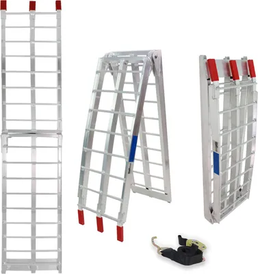 Produktbild von TRUTZHOLM 1 x Auffahrrampe klappbar 180 cm Traglast 340 kg Alu grau Riffelstab Verladerampe