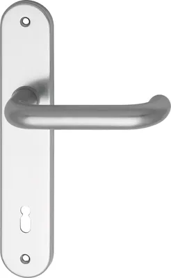 Produktbild von Türbeschlag WG 1700L | Türgriff für Innentür  auf Schild BB 90 | Aluminium silber