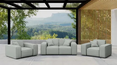 Produktbild von Gartenmöbel-Set SUMMER 2-1-1 wetterfester Stoff NXL Hellgrau