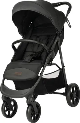 Produktbild von Novi Grande Go V2 Buggy – ab Geburt bis 22 kg – verstellbare Rückenlehne – 5-Punkt-Gurt – UPF50+ Sonnenkapuze – All-Terrain Räder – All Black