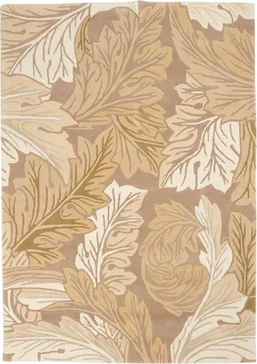Produktbild von Handgefertigter Wohn- und Schlafzimmerteppich aus Wolle mit Blumenmuster ACANTHUS