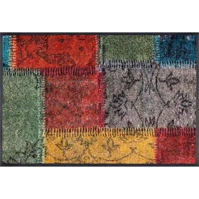 Produktbild von Kleen-Tex wash+dry Fußmatte 50 x 75 cm bunt "Vintage Patches" 083115
