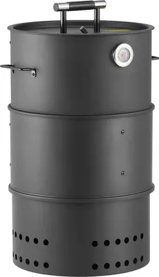 Produktbild von SucceBuy Räucherofen 470 mm, Holzkohlegrill, BBQ-Smoker, Grilltonne aus beschichtetem Stahl mit 2 Grillrosten, 1 Aufhängestange, 6 Haken & Thermometer, perfekt für Feiern, Garten & Terrasse