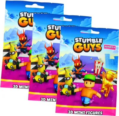 Produktbild von Stumble Guys 3D Sammelfiguren Serie 4 - Chrome Figur - 3 Tüten