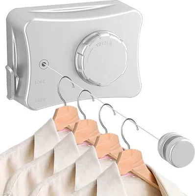 Immagine prodotto di Stendibiancheria da interno, 5,1 m, a parete, per balcone o bagno