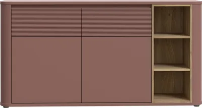 Produktbild von Sideboard >BREATHTAKER<  2 Türen, 2 Schübe, Terrakotta / Mauvella Eiche - 160x83,1x41,3 (BxHxT)