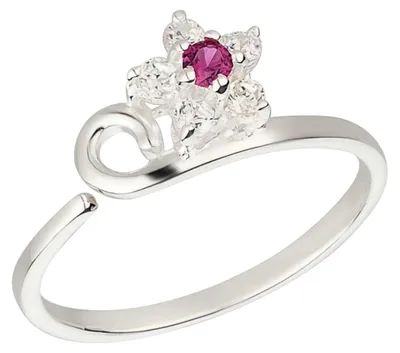 Produktbild von Zehenring Zehring Design Blume 925 Silber Zirkonia pink klar