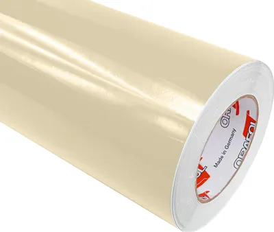 Produktbild von DecoMeister Möbelfolie selbstklebend 100x50 cm - Beige Hochglanz - Einfarbig Klebefolie für Möbel - Klebefolie Möbel für einfache Anwendung, ideal für die Renovierung von Küche oder Bad - Möbelfolie