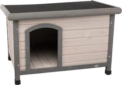 Produktbild von Famanu Hundehütte Flachdach - 85x58x60 cm - Grau - Wetterbeständig - Nachhaltig
