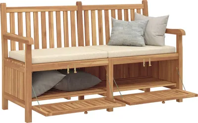 Produktbild von vidaXL Gartenbank mit Speicher 150 x 60 x 90 cm Massivholz Teak