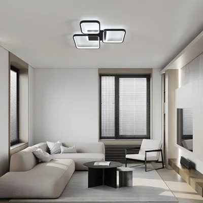 Produktbild von Comely LED Deckenleuchte Dimmbar Quadrat, 57cm 45W Schwarz Moderne LED deckenlampe mit Fernbedienung für Wohnzimmer Schlafzimmer, Dimmbar 3000K-6500K