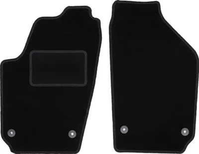 Image de Tapis de sol avant velours sur-mesure pour Seat Ibiza III 6L (2002-2008, berline à hayon) noir, jeu 2 pièces, fixations - STANDRAD