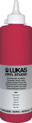 Zdjęcie produktu dla Lukas Cryl Studio Plastic Bottle Farba akrylowa Carmine 500 ml 1 szt.