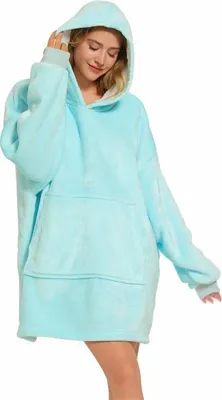 Produktbild von Deckenpullover Pullover Decke Kuscheldecke Oversize Unisex Hellblau