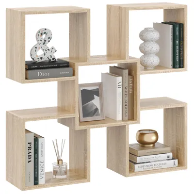 Produktbild von Wandregal Marta Eiche Sonoma – stilvolles Hängeregal für Bücher und Deko, stabiles Regal für Wohnzimmer, Büro und Flur