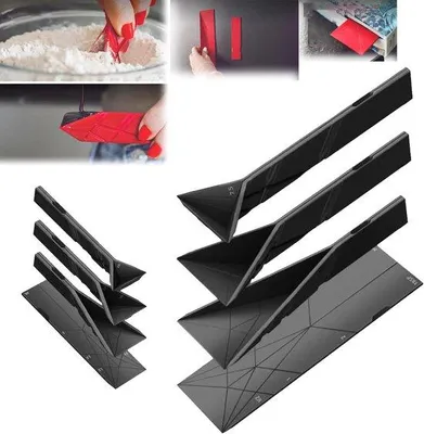 Immagine prodotto di Set di 6 misurini neri, spatola pieghevole, utensile da cucina, 3 in 1