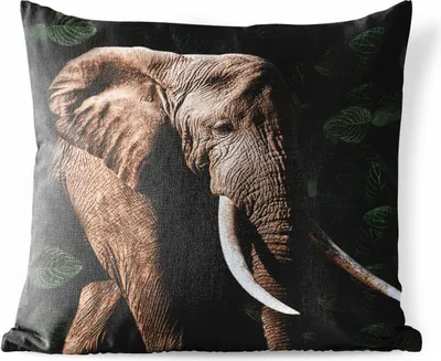 Produktbild von MuchoWow® Outdoor Kissen - Elefant - Tiere - Zähne - 45x45 cm - Wetterfest - Lounge Kissen - Fotokissen - Dekoratives Kissen