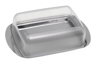 Produktbild von FACKELMANN 47355 Butterdose | Edelstahl | spülmaschinengeeignet | 165x105mm