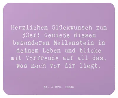 Produktbild von Mr. & Mrs. Panda Mauspad Spruch 30. Geburtstag - Lavendeltraum - Geschenk, pc mausunterlage, Mousepad, laptop, Glückwunsch, Vorfreude, Happy Birthday, Liebe, Freude