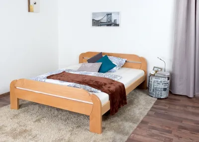 Produktbild von Doppelbett / Gästebett Wooden Nature 140 Buche massiv Natur, inkl. Lattenrost - 160 x 200 cm (B x L)