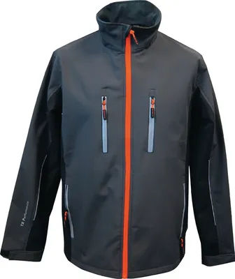 Produktbild von Softshelljacke Gr.L dunkelgrau/schwarz 100%.Polyester