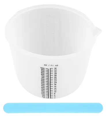 Produktbild von Silikon Messbecher Set 1000 ml Wiederverwendbar mit Rührstäbchen für Gießformen Basteln Küche