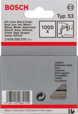 Immagine prodotto di Lama per imbastitura Bosch 1000 8/11,4 mm Acciaio inox tipo53