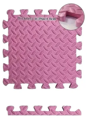 Image de Tapis de sol en mousse, à emboîter, surface antidérapante, rose, lot de 4