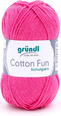 Produktbild von Gründl Baumwolle Fun Strickgarn/ Häkelgarn 100% Baumwolle ,50 g/115 m,NS: 3-4 20 Fuchsia