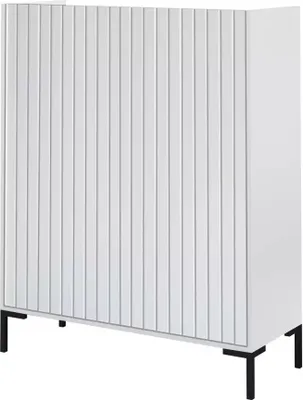 Produktbild von Moderne Kommode LANDO 1 Lamellen Schrank Wohnzimmerschrank Weiß