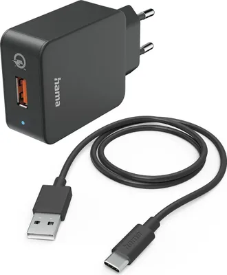 Immagine prodotto di Hama set di ricarica USB-C QC sw (nero)