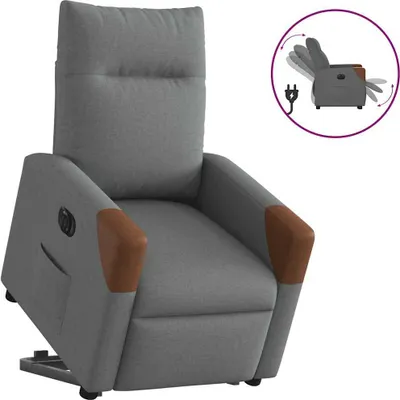 Image de Fauteuil inclinable électrique gris foncé tissu