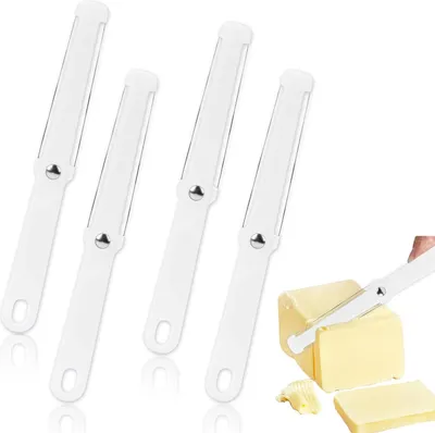 Produktbild von Käseschneider-Set 4-teilig weiß weiches Handgriff