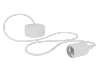 Produktbild von Vellight Pendelleuchte mit Textilkabel, Silikongummi, 100 cm, längenverstellbar, E27-Fassung, Weiß
