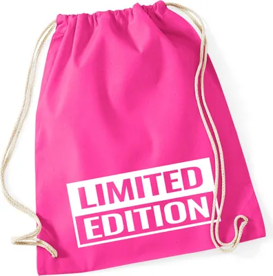 Produktbild von Huuraa Turnbeutel Limited Edition Schriftzug 12 Liter Fuchsia Baumwolle Rucksack Geschenkidee