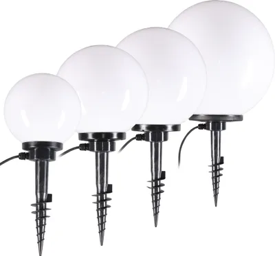 Produktbild von Kugelleuchten Kugellampen 4er Set Erdspieß Lampe 4er-Set Ø 20/25/30/40cm