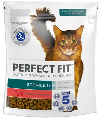 Obrázek produktu pro Perfect Fit Sterile 1+ s hovězím 750g Suché krmivo pro kastrované kočky