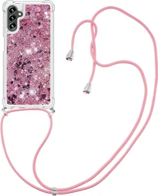 Produktbild von Samsung Galaxy A54 Hülle - Coverup Liquid Glitzer Back Cover mit Handykette - Roségold