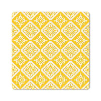 Produktbild von MuchoWow® Mauspad Mousepad Mosaik - Vintage - Gelb - Muster 20x20 cm - Mousepads - Maus Mat - Pad - Mausunterlage - Desk Mat - Bureauartikeln