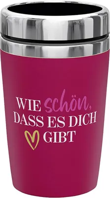 Produktbild von La Vida Edelstahl Thermo Becher to go 240 ml Wie schön das es Dich gibt 13,5x8,4cm