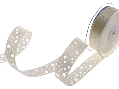 Produktbild von Satinlochband creme - 25 mm Breite auf 20 m Rolle - 52020 50
