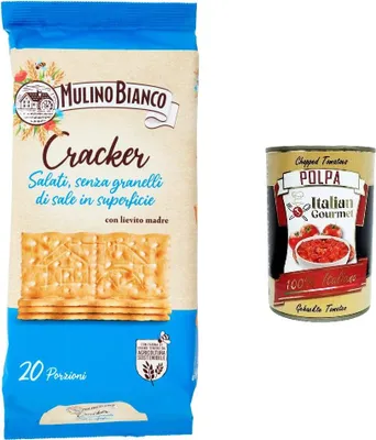 Produktbild von 12x Mulino Bianco ungesalzene Cracker mit nachhaltigem Mehl 500 g + Italian gourmet polpa 400g