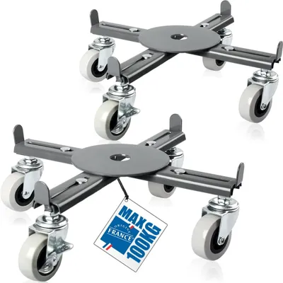 Produktbild von 2x Pflanzenroller 100kg Rolluntersetzer Metall Blumenroller eckig Rollbrett