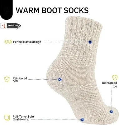 Produktbild von Damen-Winter-Sokken, warme, dicke, gebreide, katoenen, Haus-Sokken, ein Größe, 37-43