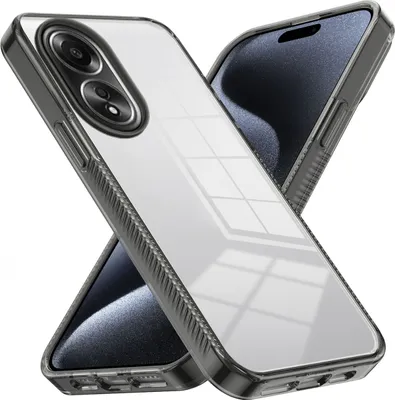 Produktbild von Hülle für Oppo A58 4G Rutschfest Kristallklare Stoßfeste TPU Bumper Handyhülle Schwarz