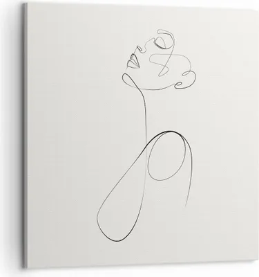 Produktbild von Bild auf Leinwand - Leinwandbild - Einteilig - Linie Linie Frau - 60x60cm - Wand Bild - Wanddeko - Wandbilder - Leinwanddruck - Bilder - Wanddekoration - Leinwand bilder - Wandbild - AC60x60-5112