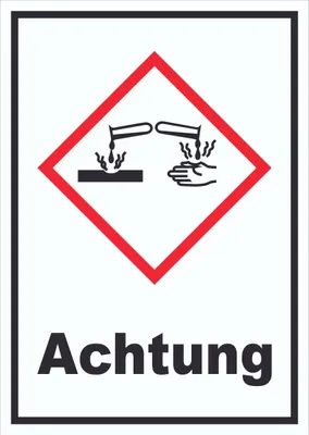 Produktbild von Schild Ätzende Wirkung Achtung Ätzwirkung hochkant A5 (148x210mm)
